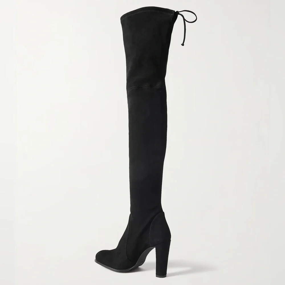Stuart Weitzman black suede Highland over the knee boots
